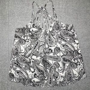Metaphor Black White Strappy Tank Top Chic Stretch